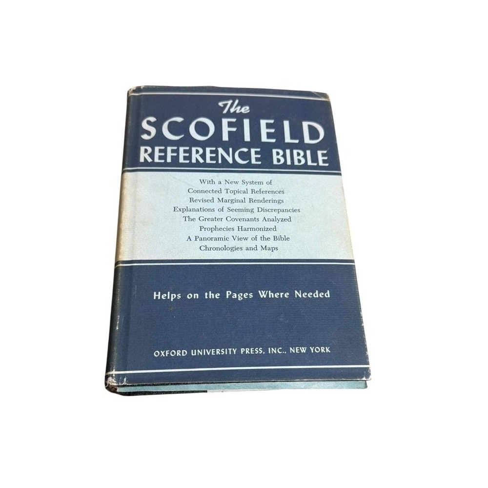 Vintage Scofield Reference Bible Oxford University Press Blue W/Dust Jacket 1945